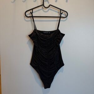 Abercrombie & Fitch Black Ruched Bodysuit
